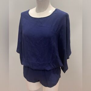 Haute Hippie Navy shorts silk romper